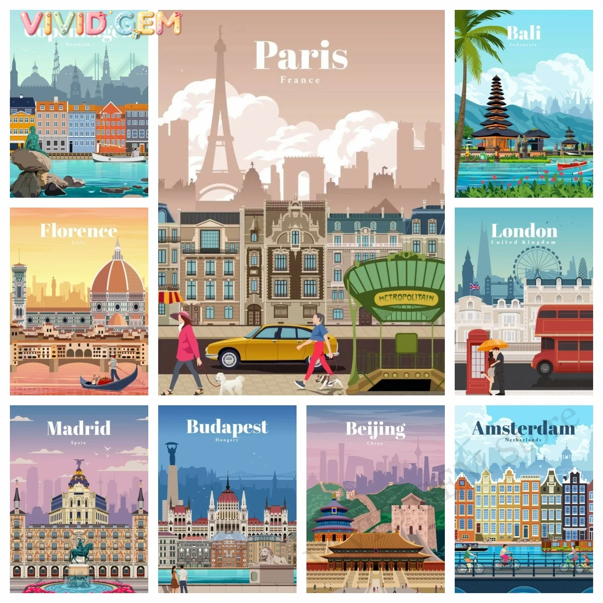 Resin Art Bali - VIVID GEM Kits de Pintura de
