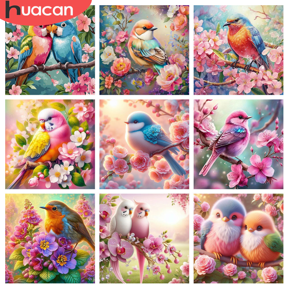 Resin Art For Rose - HUACAN-pintura de diamante pájaro, flor, mosaico