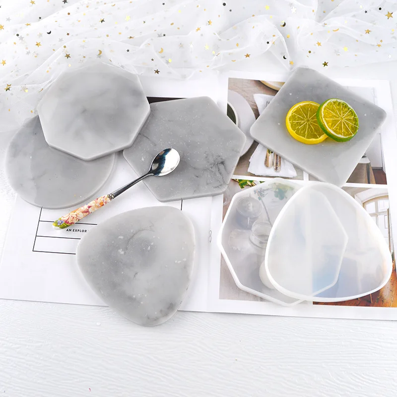 Resin Art Tray - Molde de posavasos geométrico de varios
