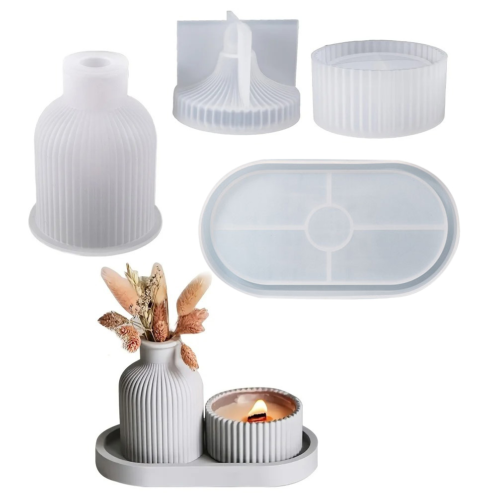 4 Uds moldes de silicona molde - Resin Art Tray reseña y precio