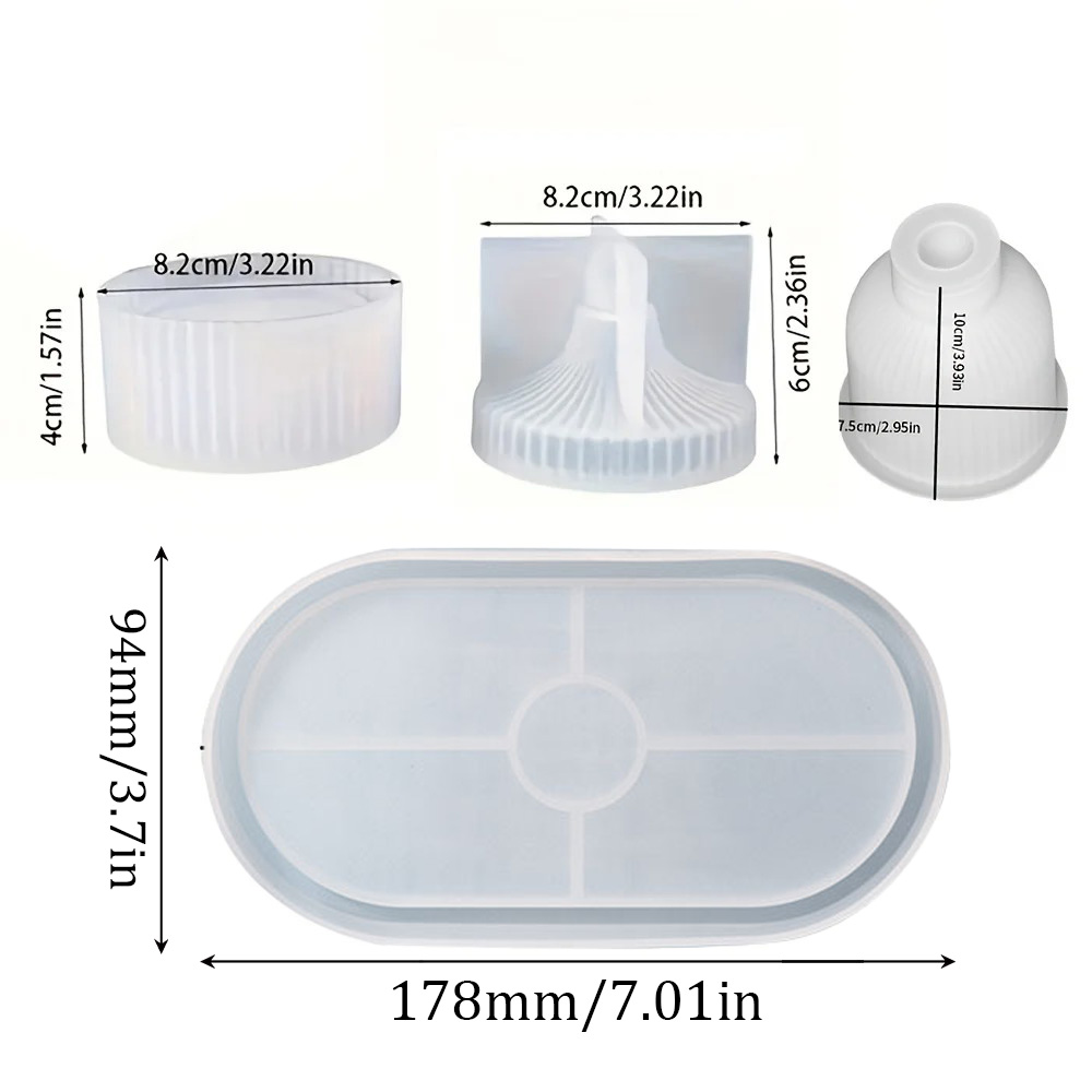 4 Uds moldes de silicona molde - Resin Art Tray reseña y precio