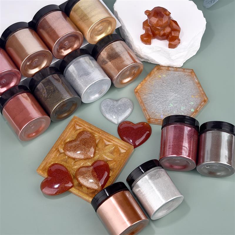 50g brillo metálico oro plata  - Resin Art Letters reseña y precio