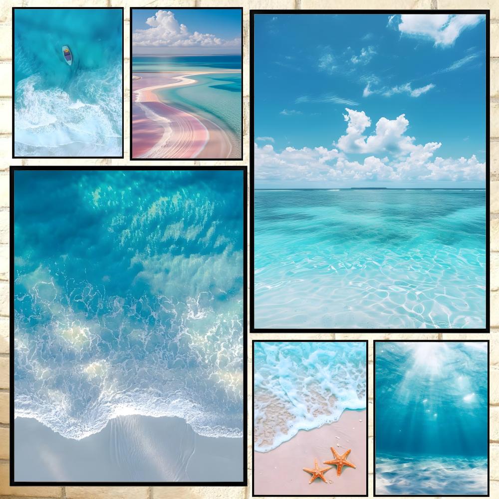 Póster Clásico de Ondas Oceáni - Resin Art Beach Theme reseña y precio